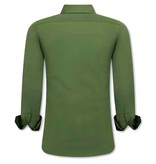 Tony Backer Plain Collar Shirts For Men - 3083 - Green