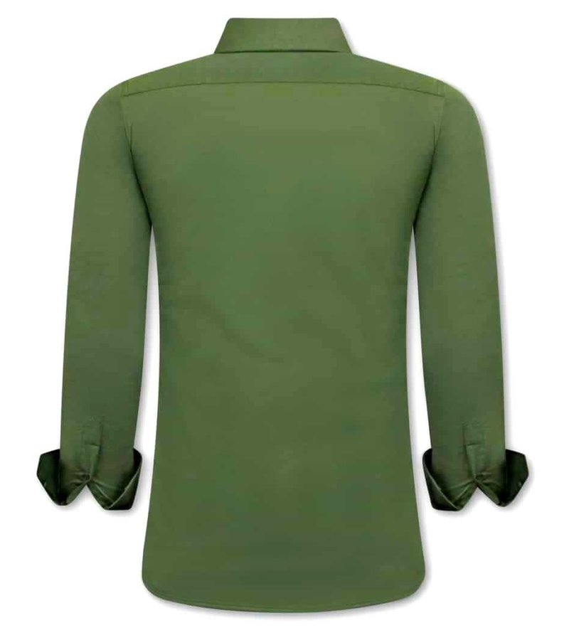 Tony Backer Plain Collar Shirts For Men - 3083 - Green