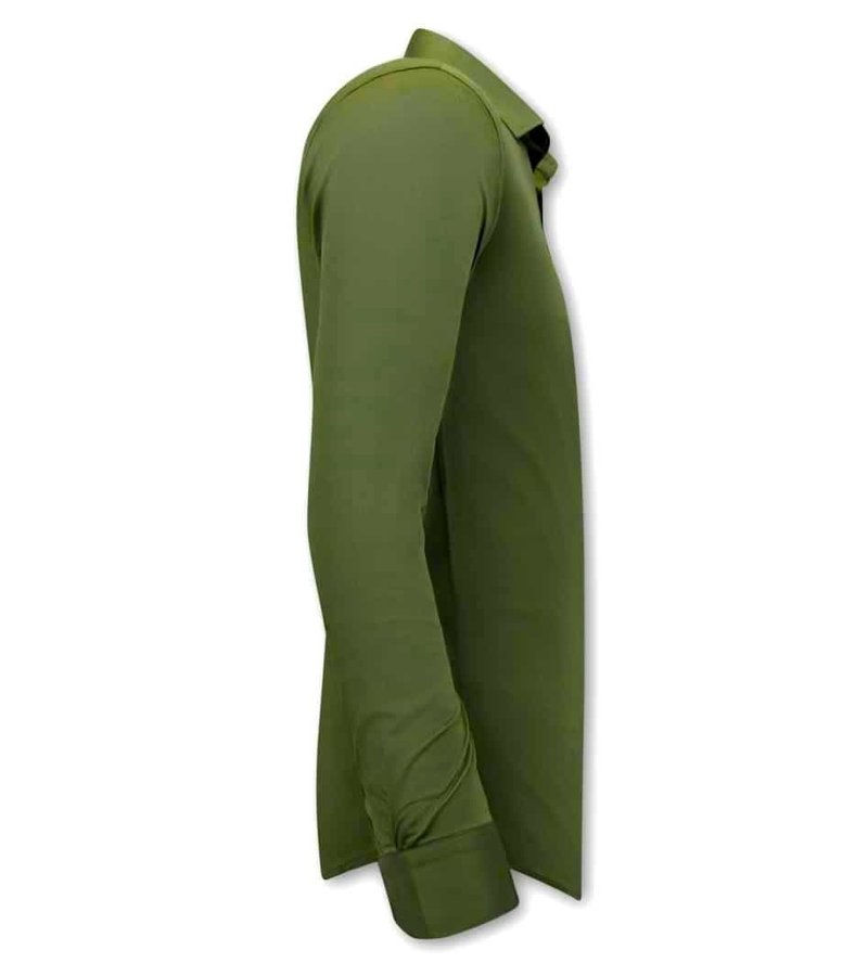 Tony Backer Plain Collar Shirts For Men - 3083 - Green