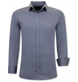 Tony Backer Plain Collar Shirts For Men - 3080 - Grey