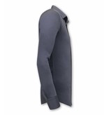 Tony Backer Plain Collar Shirts For Men - 3080 - Grey