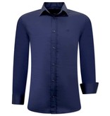 Tony Backer Plain Collar Shirts For Men - 3081 -  Navy