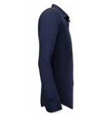 Tony Backer Plain Collar Shirts For Men - 3081 -  Navy