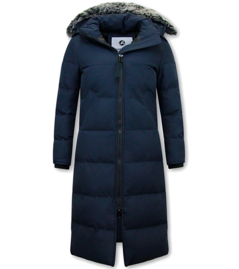 Matogla Ladies Padded Winter Coat Long -  8606Z - Blue