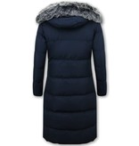 Matogla Ladies Padded Winter Coat Long -  8606Z - Blue