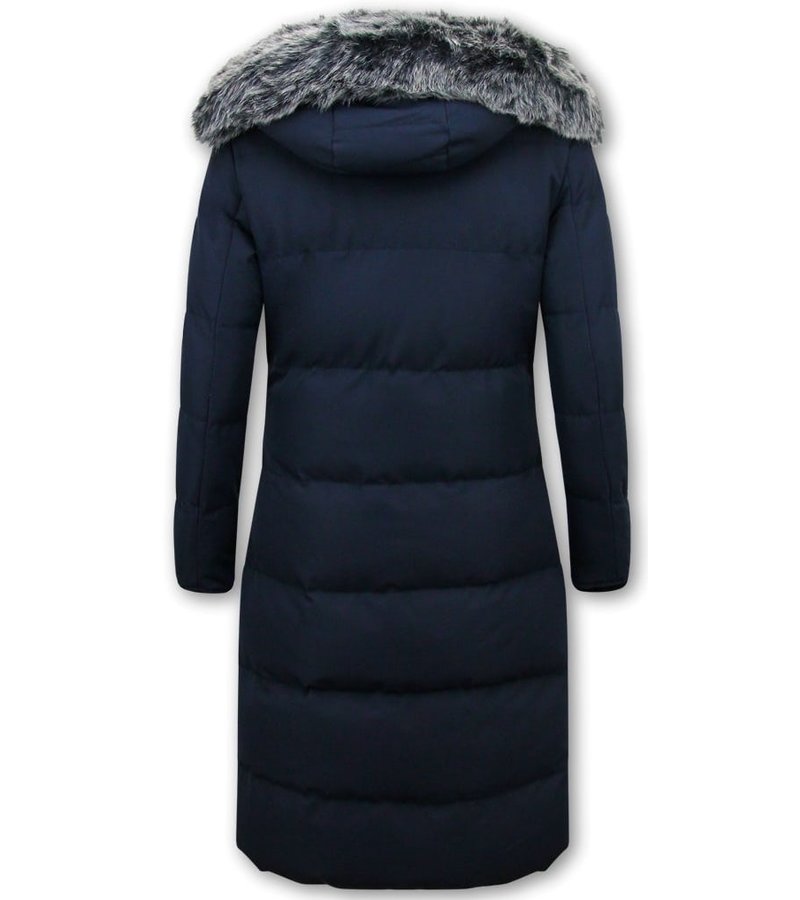 Matogla Ladies Padded Winter Coat Long -  8606Z - Blue