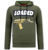 Local Fanatic Hoodie for Men Loaded Gun Print - Green