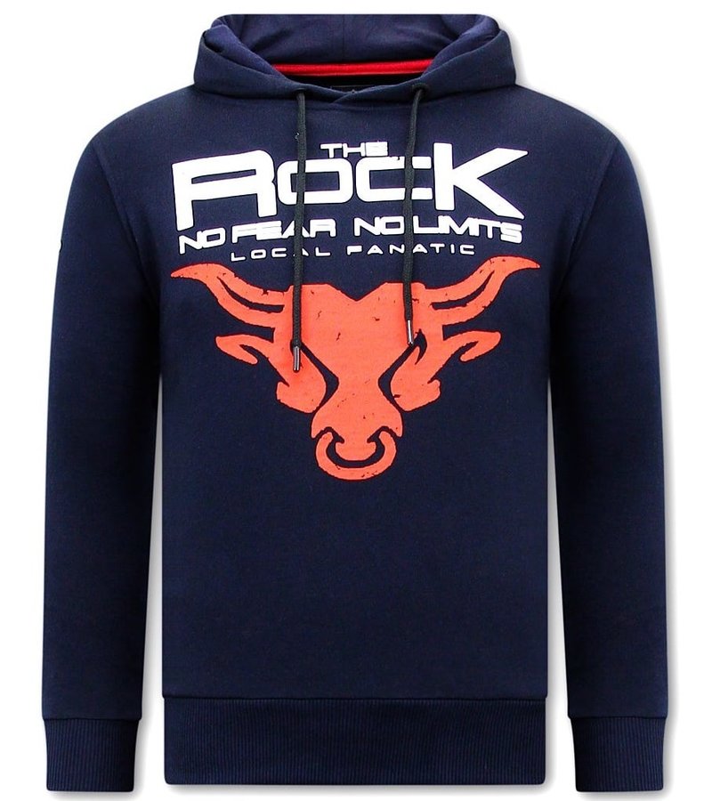 Local Fanatic The Rock Hoodie With Print - Blue