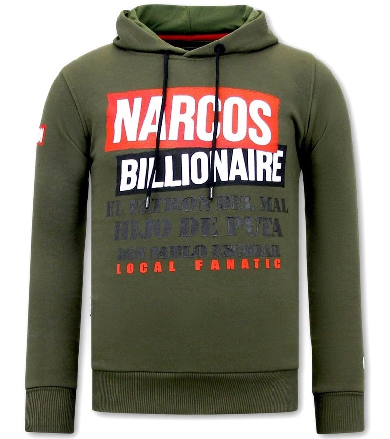 Local Fanatic  Narcos Billionaire Printed Hoodie - Green