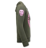 Local Fanatic Men Printed Hoodie We Are Anonymous - Green