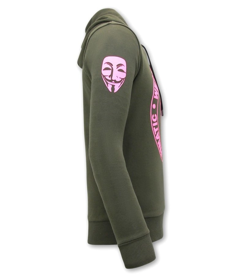 Local Fanatic Men Printed Hoodie We Are Anonymous - Green