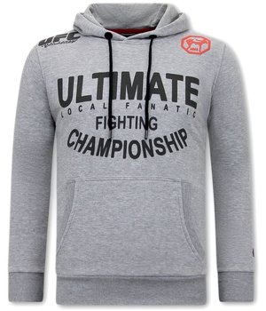 Local Fanatic UFC Ultimate Fighting Hoodie - Grey