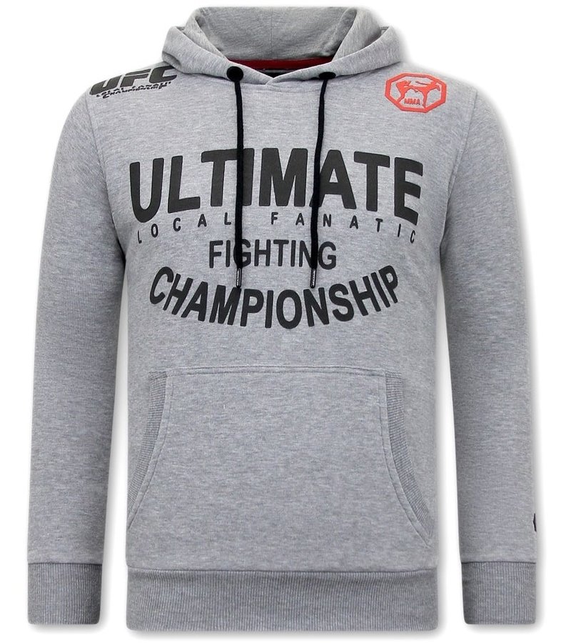 Local Fanatic UFC Ultimate Fighting Hoodie - Grey