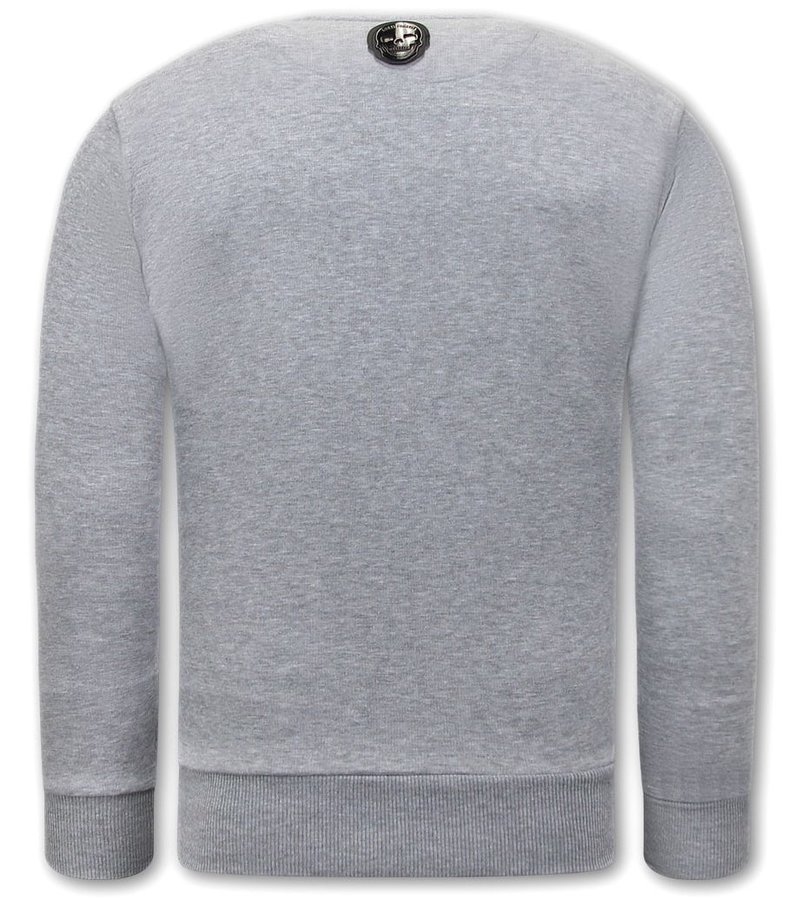 Local Fanatic Men Sweater With Print El Narco  - Grey