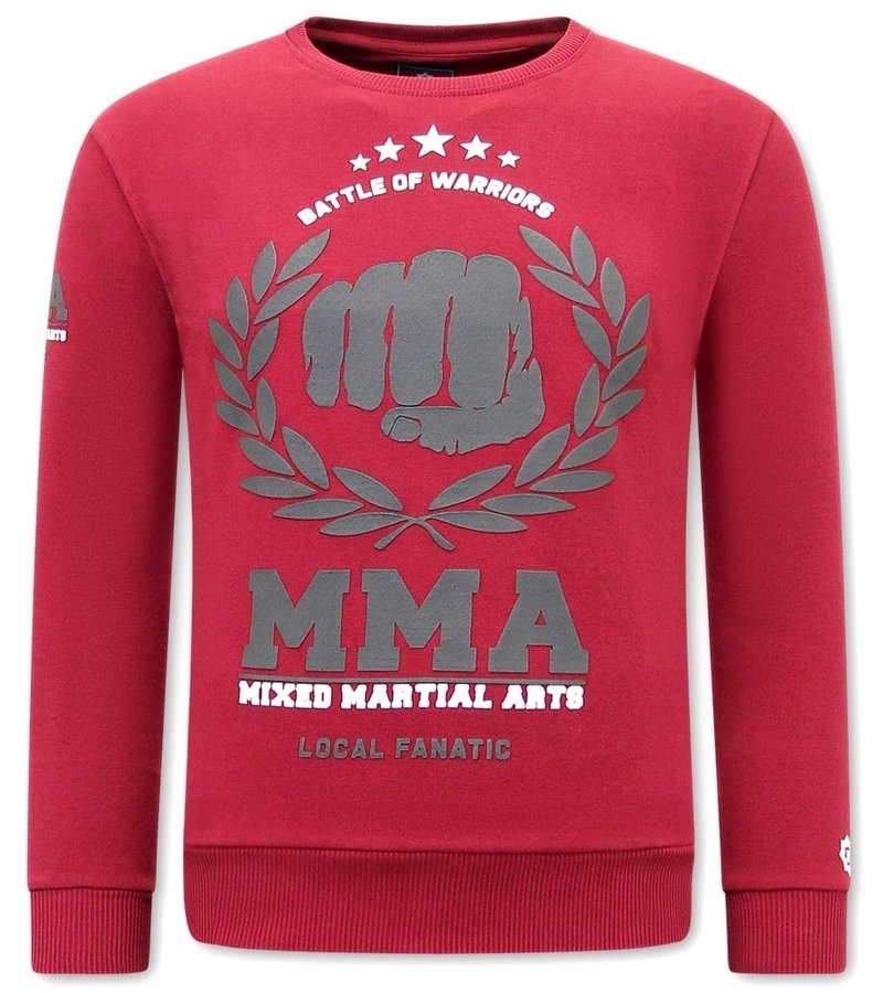 Local Fanatic MMA Fighter Sweatshirt  For Men - Bordeaux