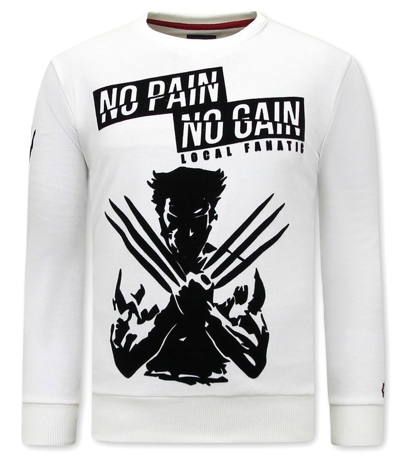 Local Fanatic X Man  Wolverine Print Sweatshirt - White