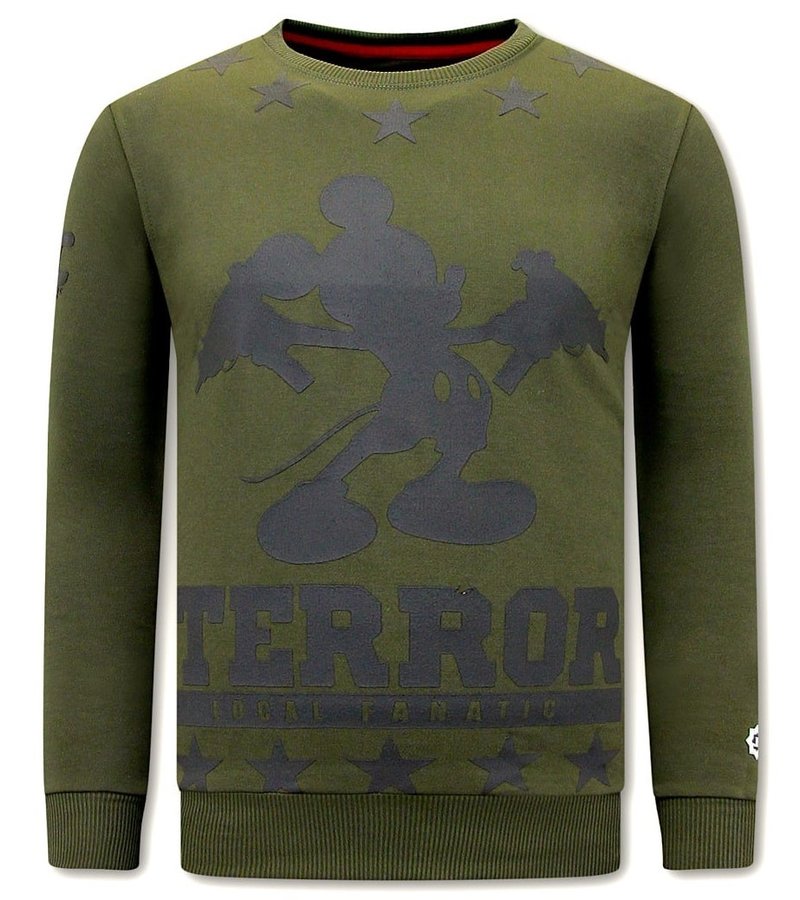 Local Fanatic  Terror Mouse Printed Sweatshirt - Green