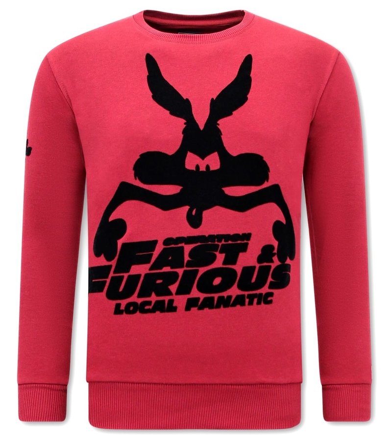 Local Fanatic Fast and Furious sweatshirt for men - Bordeaux