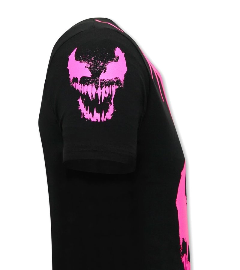 Local Fanatic Venom Face Neon Skull T shirt - Black