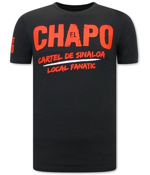 Local Fanatic EL Chapo Print Man T Shirt - Black