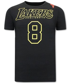 Local Fanatic Man T Shirt Lakers 8 Print - Black