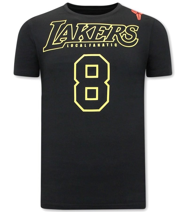 Local Fanatic Man T Shirt Lakers 8 Print - Black