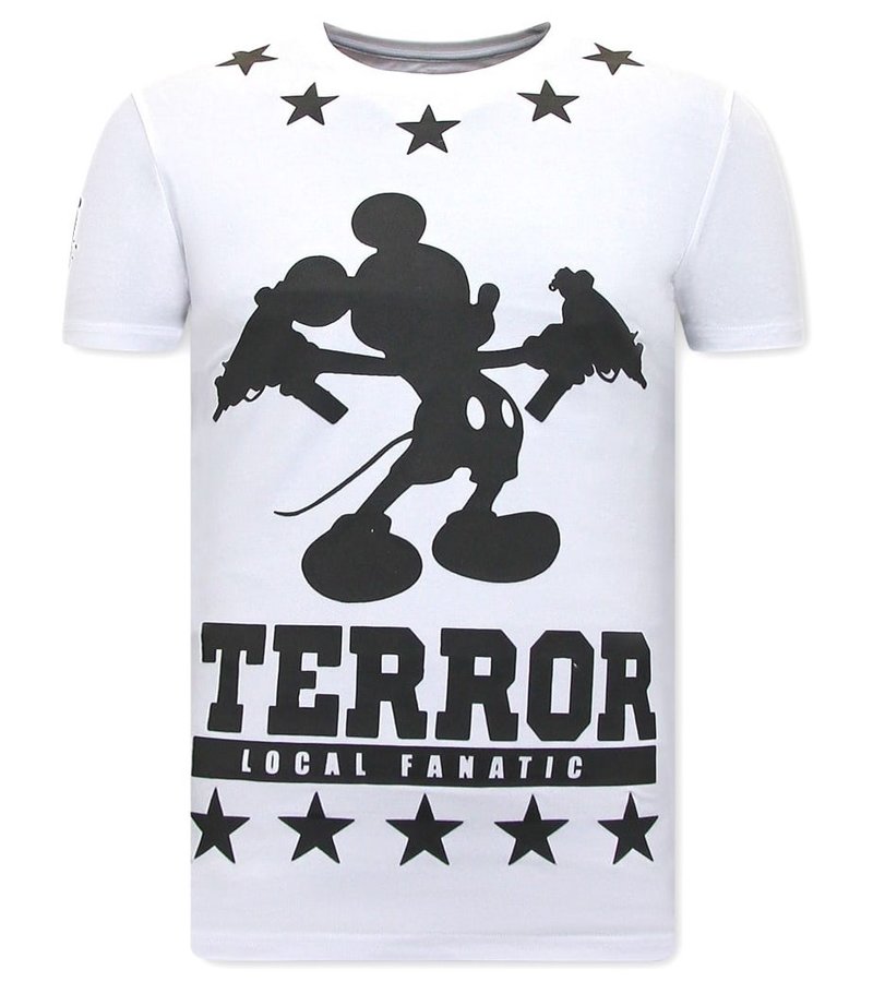 Local Fanatic T Shirt With Terror Mouse Print - White