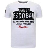 Local Fanatic Pablo Escobar Men T Shirt - White