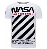 Local Fanatic NASA Print Men T Shirt - White