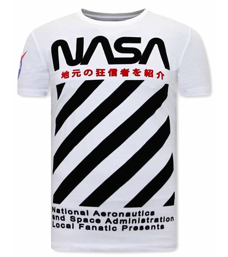 Local Fanatic NASA Print Men T Shirt - White