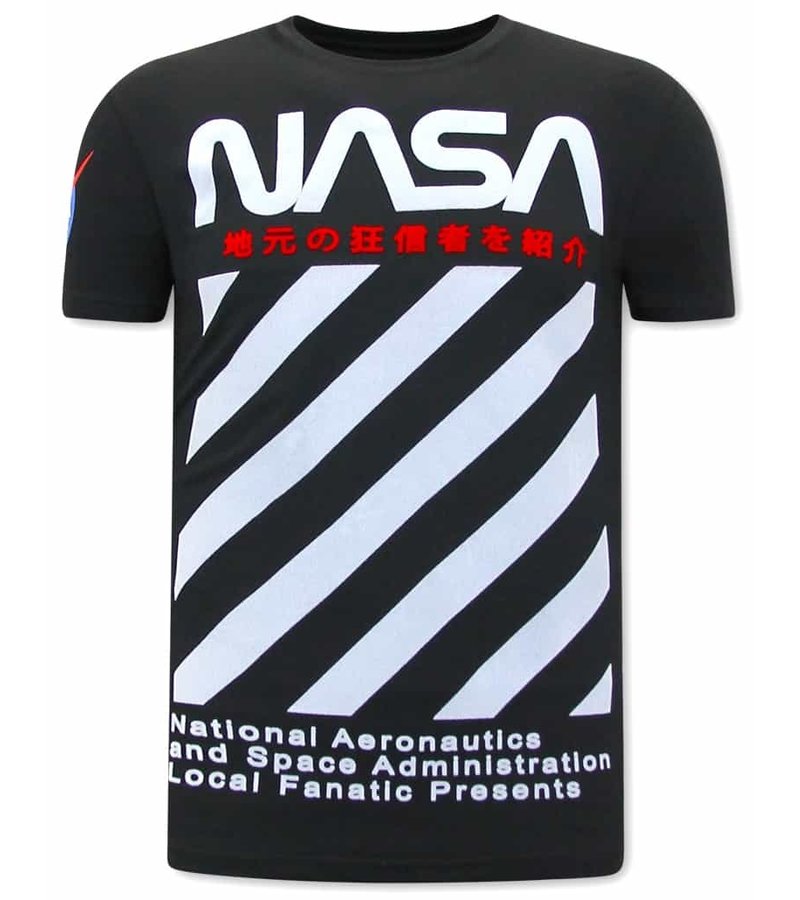 Local Fanatic NASA Print Men T Shirt - Black