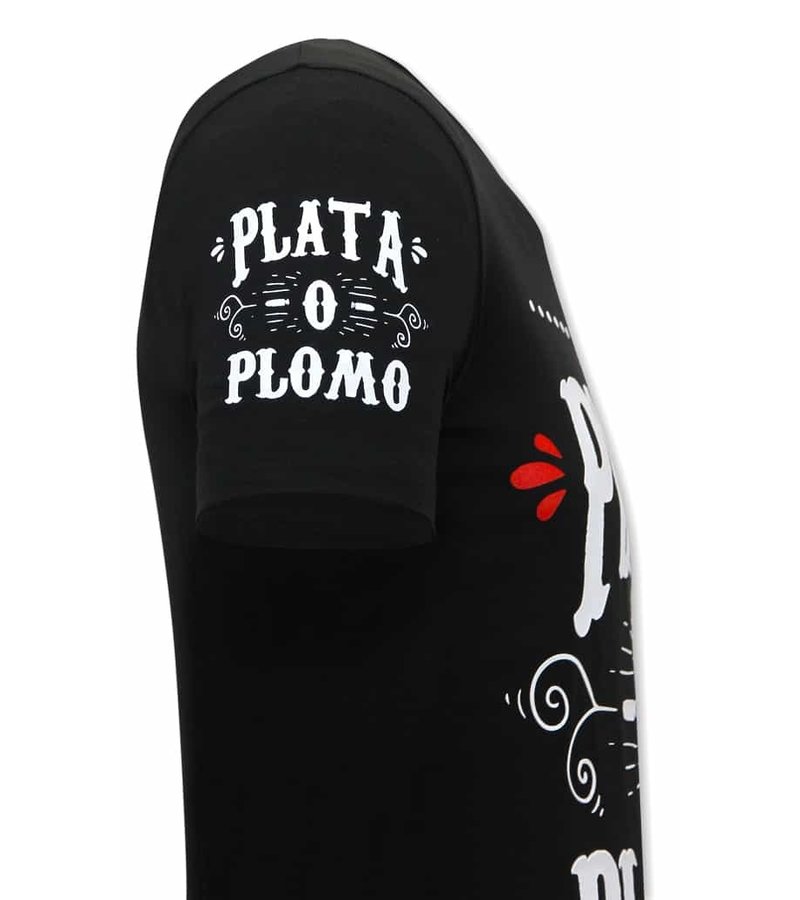 Local Fanatic Narcos Plata O Plomo Men T shirt - Black