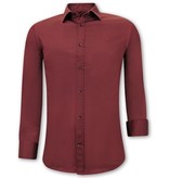 Tony Backer Classic Men's Shirts Slim Fit - 3072 - Bordeaux