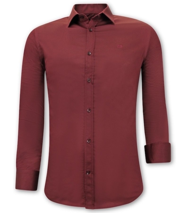 Tony Backer Classic Men's Shirts Slim Fit - 3072 - Bordeaux