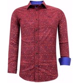 Tony Backer Lily Flower Print Shirts - 3064 - Bordeaux