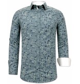 Tony Backer Flower Pattern Mens Shirts - 3065 - Green