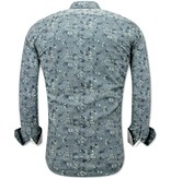 Tony Backer Flower Pattern Mens Shirts - 3065 - Green