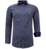 Tony Backer Flower Leaf Pattern Shirt Mens - 3066NW - Blue