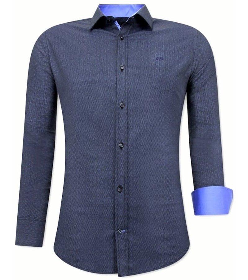 Tony Backer Dot Printed Shirts Mens - 3067NW - Blue