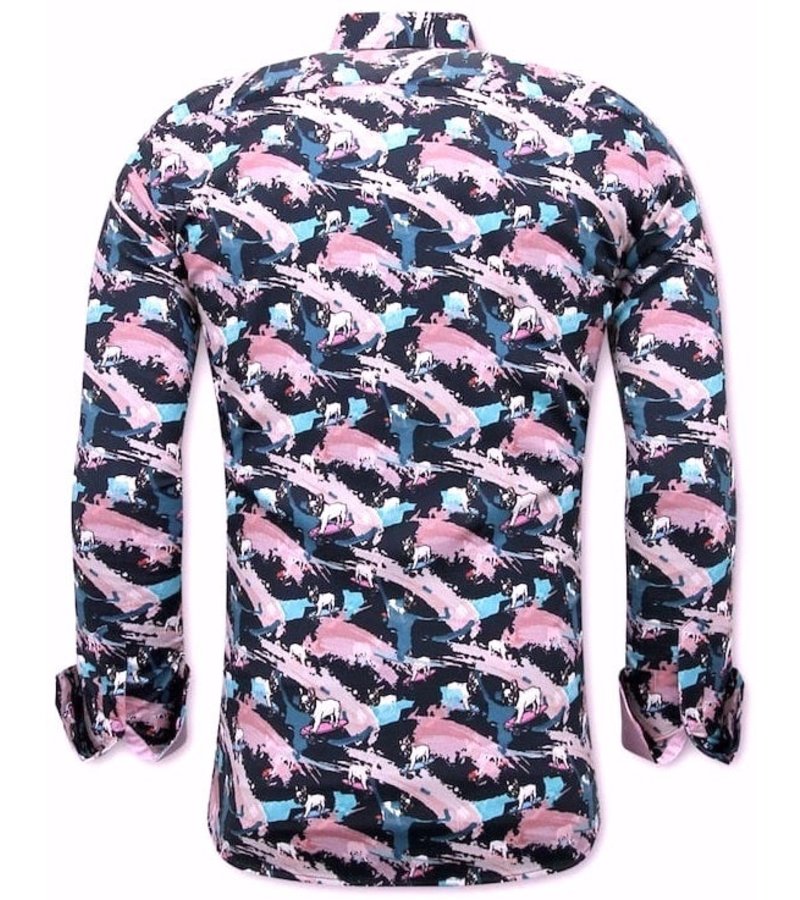 Tony Backer Paint Splash Long Sleeve Shirt - 3075NW - Pink