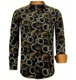 Tony Backer Chain Print Shirt Mens - 3078NW - Black