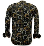 Tony Backer Chain Print Shirt Mens - 3078NW - Black