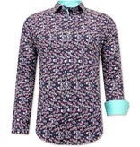 Tony Backer Flower Print Shirt Mens - 3076NW - Black
