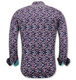 Tony Backer Flower Print Shirt Mens - 3076NW - Black