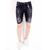 Local Fanatic Zip ankle Denim Shorts - 1019 - Black