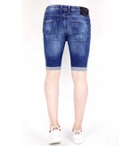 Local Fanatic Ripped Patched Denim Shorts Mens - 1018 - Blue