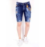 Local Fanatic Mens Denim Shorts Ripped - 1016 - Blue