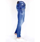 Local Fanatic Ripped jeans skull studs - 1009 - Blue