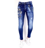 Local Fanatic Ripped Jeans With Patches -1004 - Blue