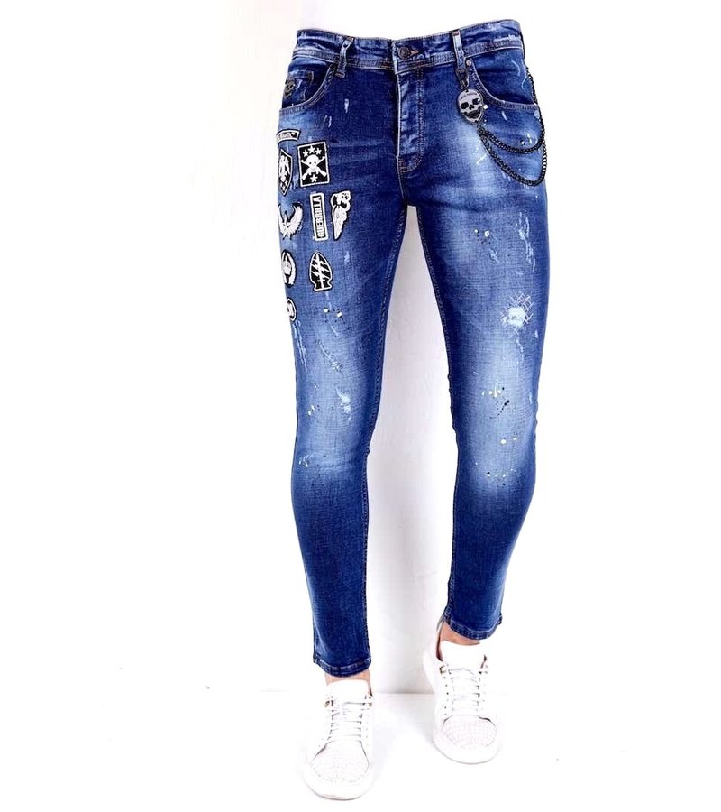 Local Fanatic Ripped Jeans With Patches -1004 - Blue